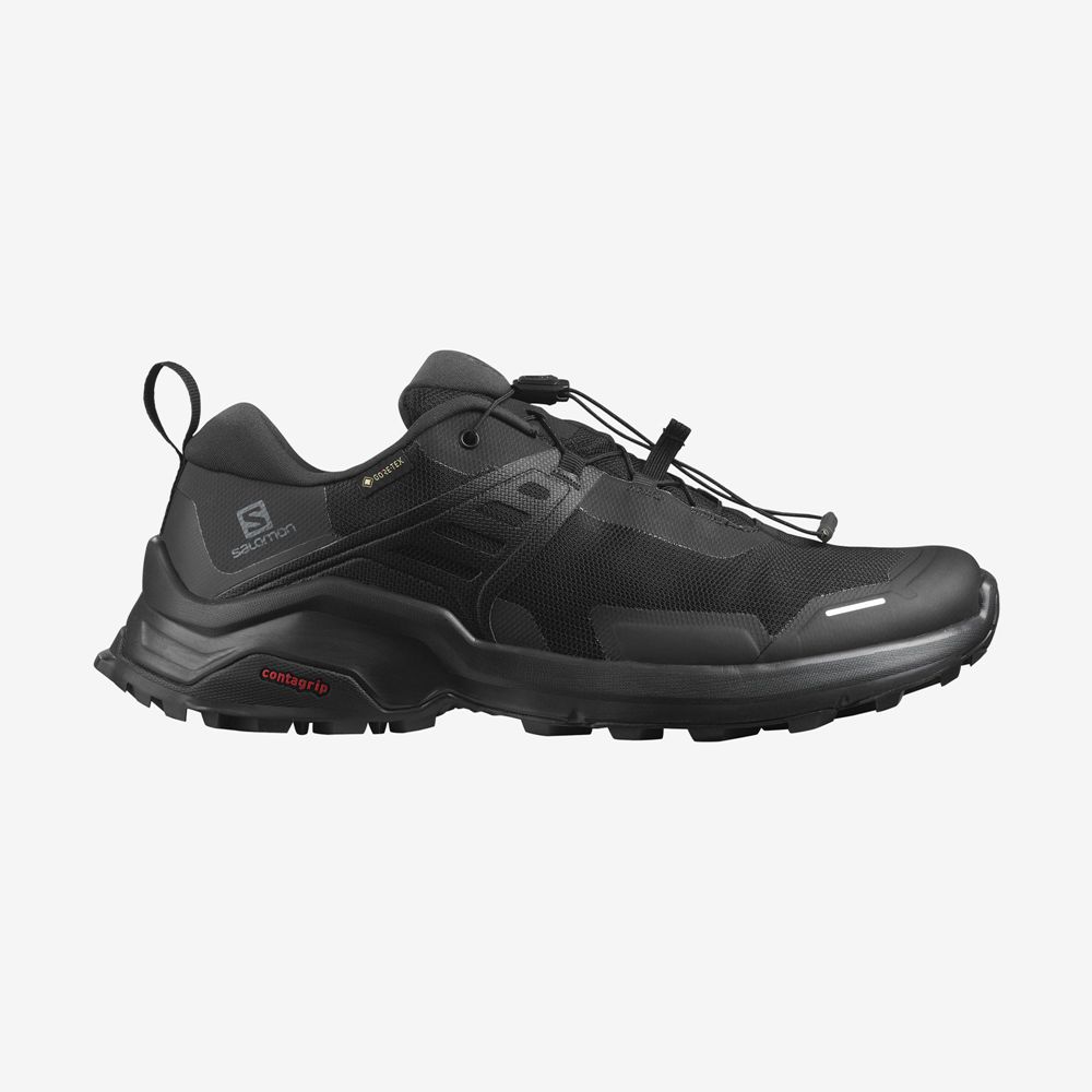 Salomon X RAISE GORE-TEX - Mens Hiking Shoes - Black - NZ (42671-DTXF)